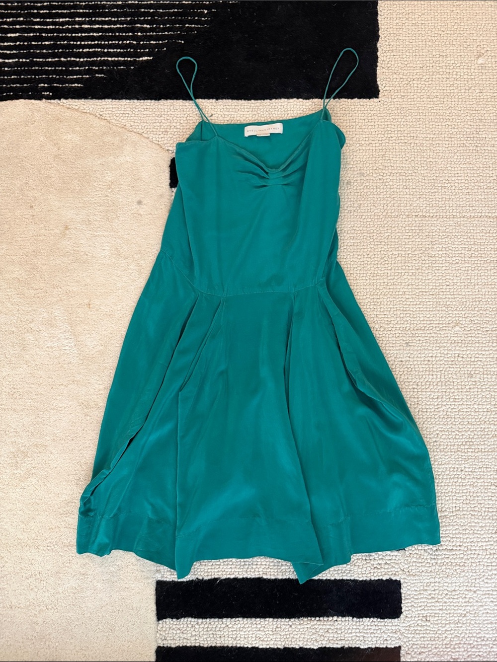 Stella McCartney Teal Slip Dress with Spaghetti Straps